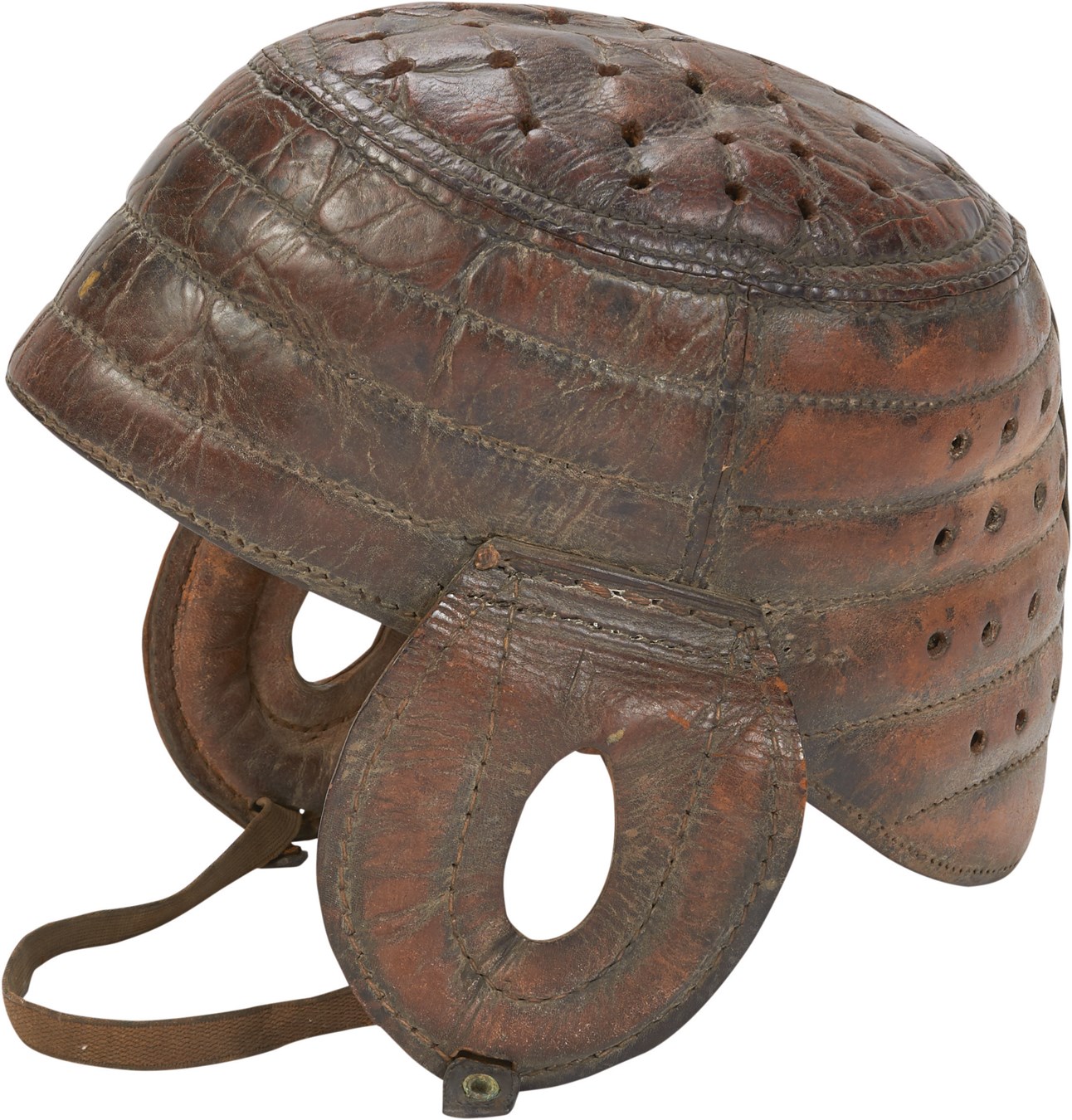 Antique Sporting Goods - Turn of the Century Flat Top Football Helmet