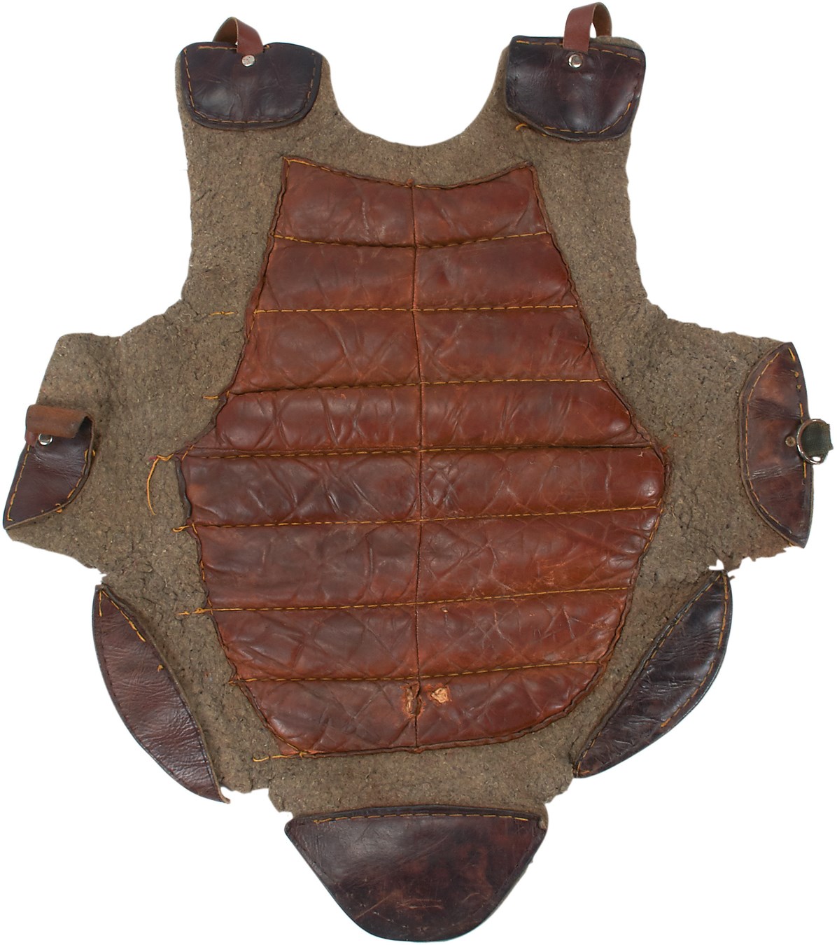 Antique Sporting Goods - Rare Quilted Leather Catcher's Chest Protector
