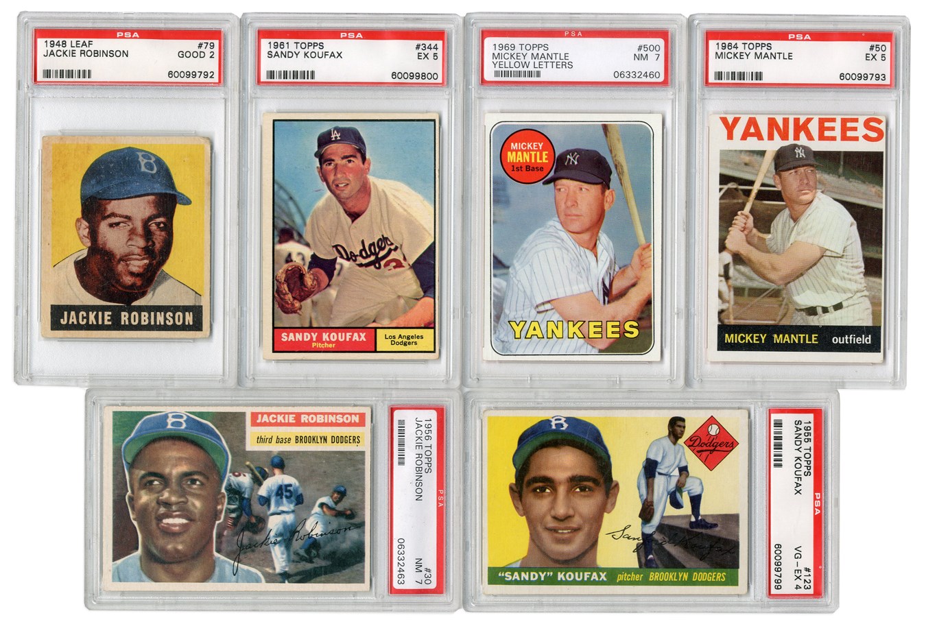 Baseball and Trading Cards - 1948-1976 Topps and Others PSA Graded Hall Famer Collection with Sandy Koufax Rookie and Signed Joe DiMaggio Card (16)