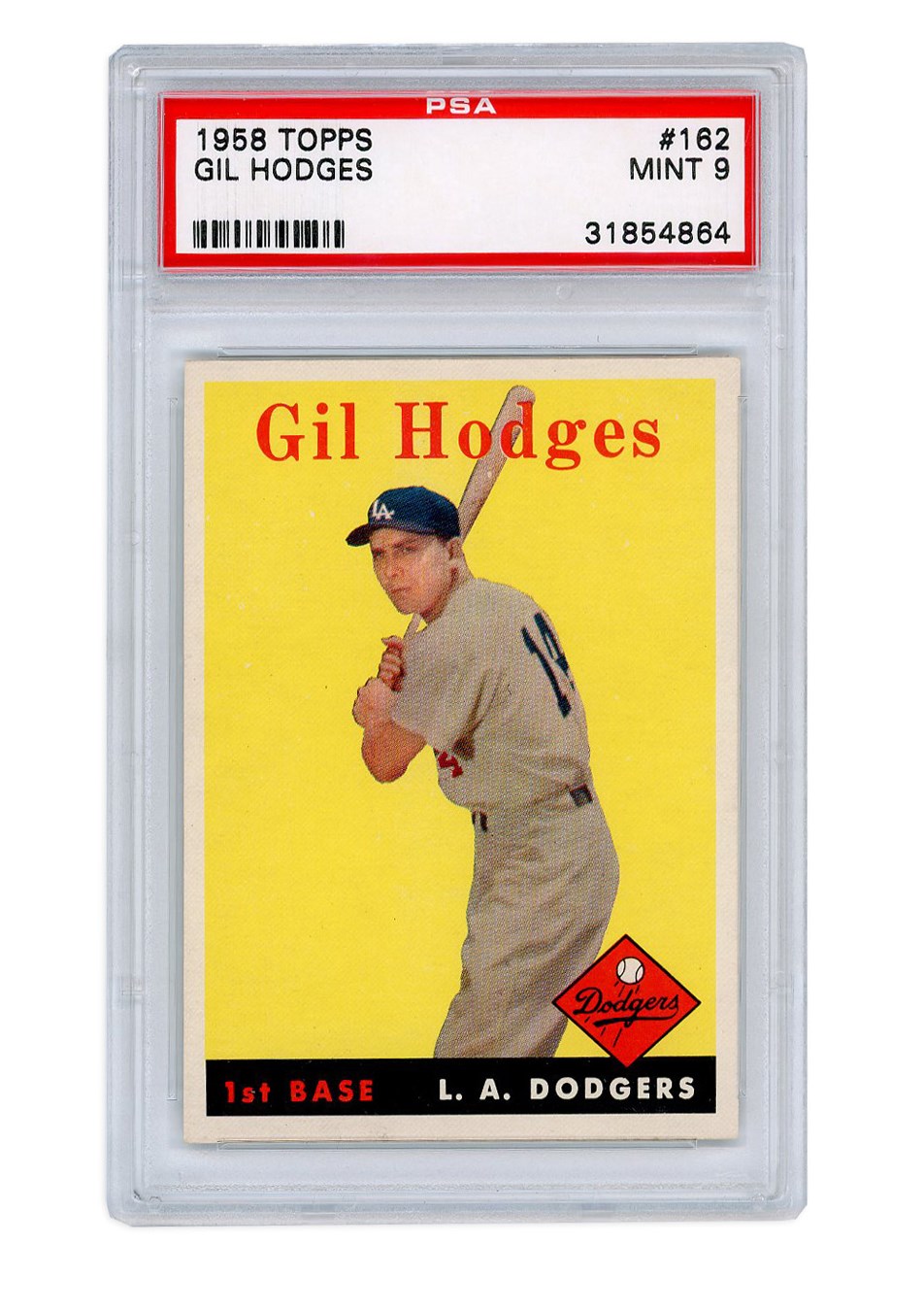 Baseball and Trading Cards - 1958 Topps #162 Gil Hodges - PSA MINT 9