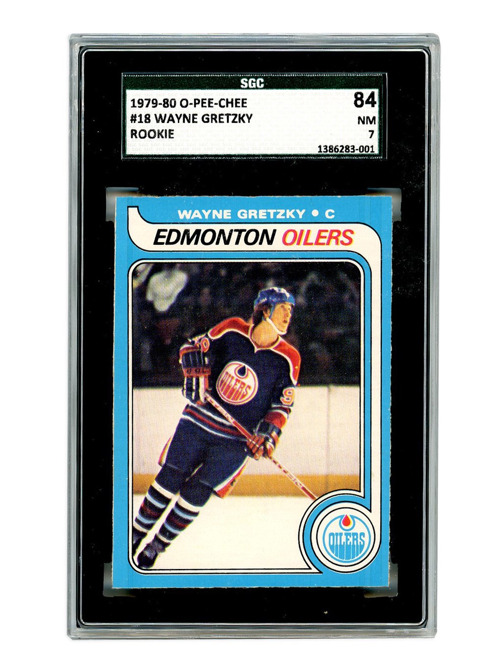 - 1979-80 O-Pee-Chee Wayne Gretzky #18 Rookie Card SGC 84 NM 7