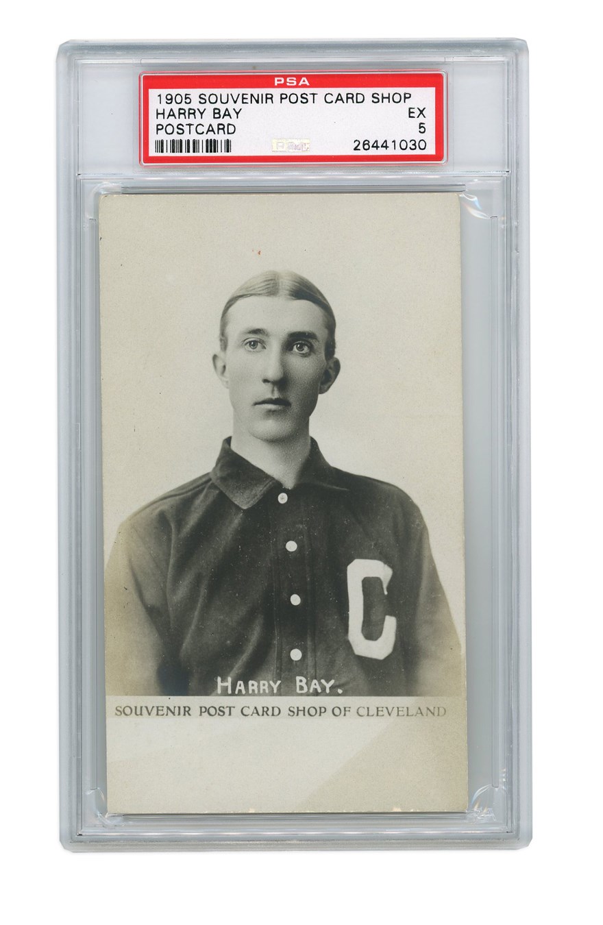Baseball and Trading Cards - 1905 Souvenir Postcard Shop of Cleveland Harry Bay PSA EX 5