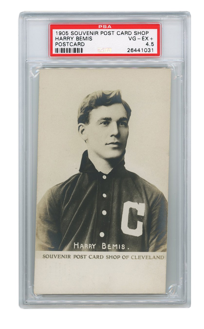 Baseball and Trading Cards - 1905 Souvenir Postcard Shop of Cleveland Harry Bemis (PSA VG-EX+ 4.5)