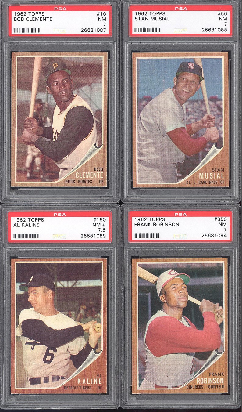 Baseball and Trading Cards - 1962 Topps Extremely High Grade Complete Set (598) with (12) PSA Graded