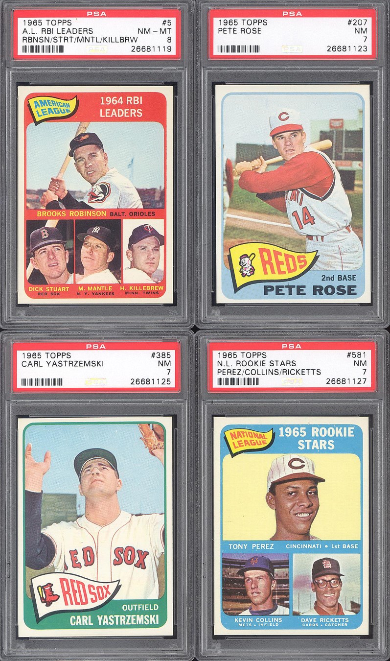 Baseball and Trading Cards - 1965 Topps Very High Grade Complete Set (598) with (9) PSA Graded