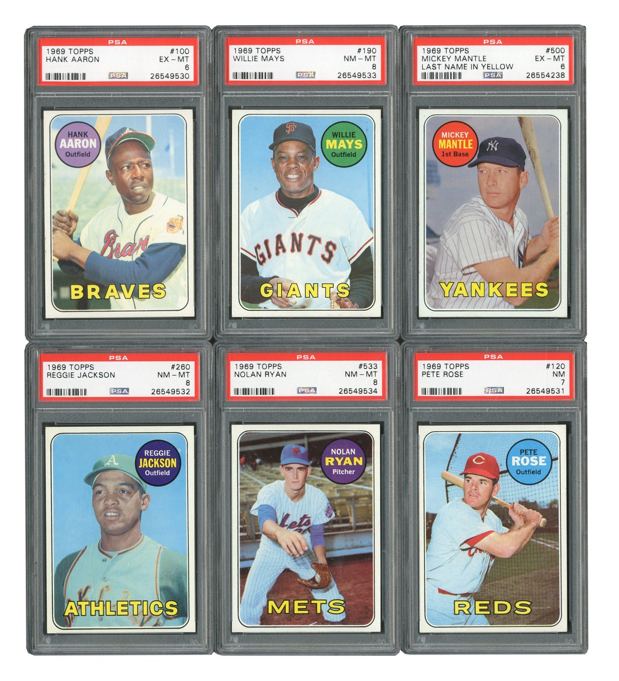 1969 Topps High Grade Complete Set (664) with SIX PSA Graded