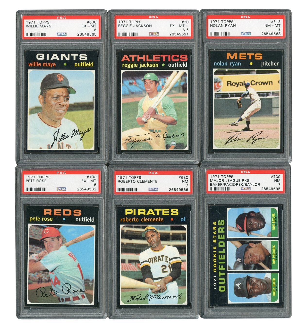 Baseball and Trading Cards - 1971 Topps High Grade Complete Set (752) with Six PSA Graded