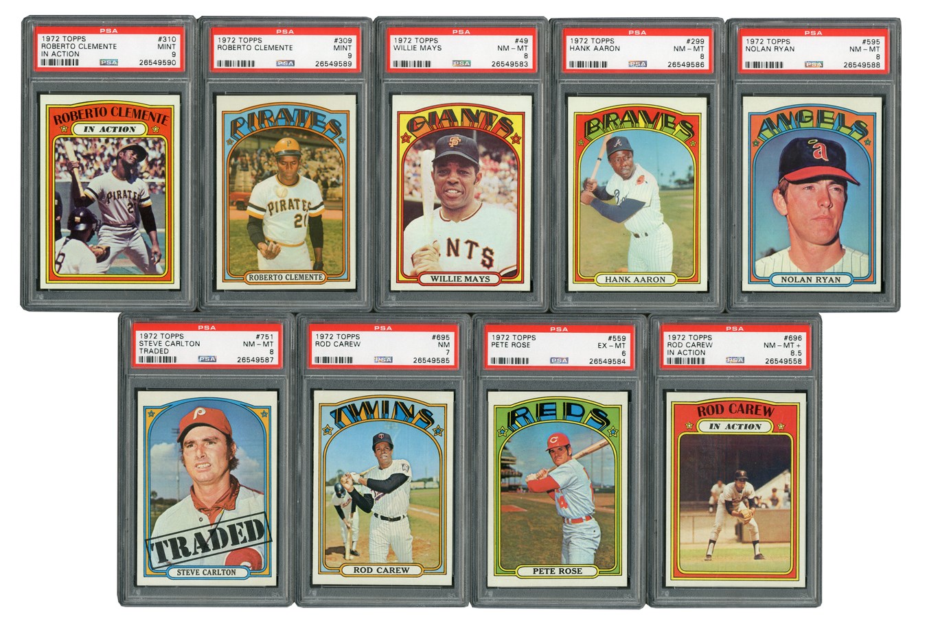 Baseball and Trading Cards - 1972 Topps High Grade Complete Set (787) with Two PSA MINT Clemente Cards!