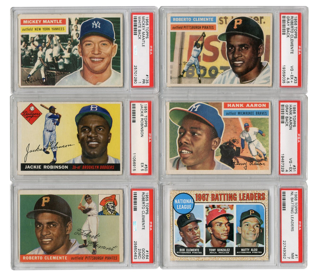 Baseball and Trading Cards - 1950s-60s Topps PSA Graded HOFers Collection with Clemente Rookie