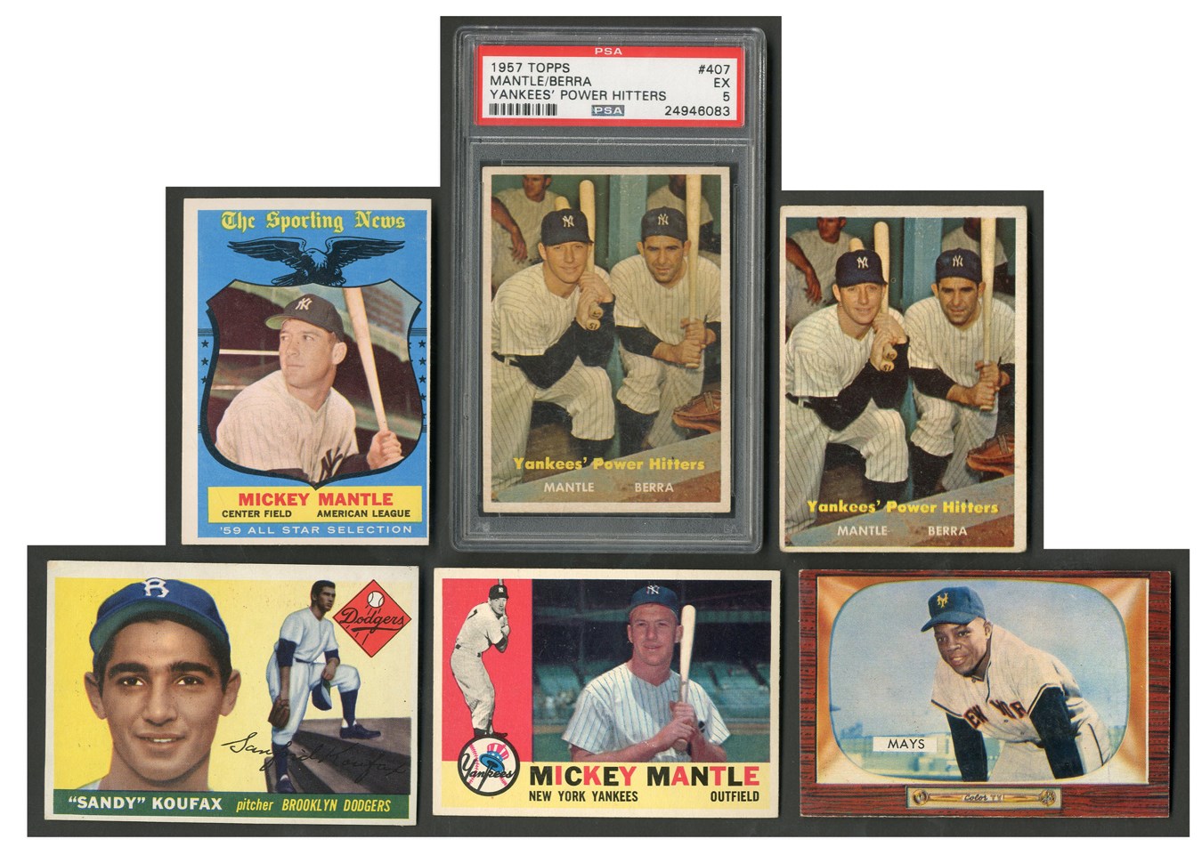 Baseball and Trading Cards - 1955-1976 Topps, Bowman & OPC Baseball & Football Card Collection (31) with 15 Mickey Mantles!