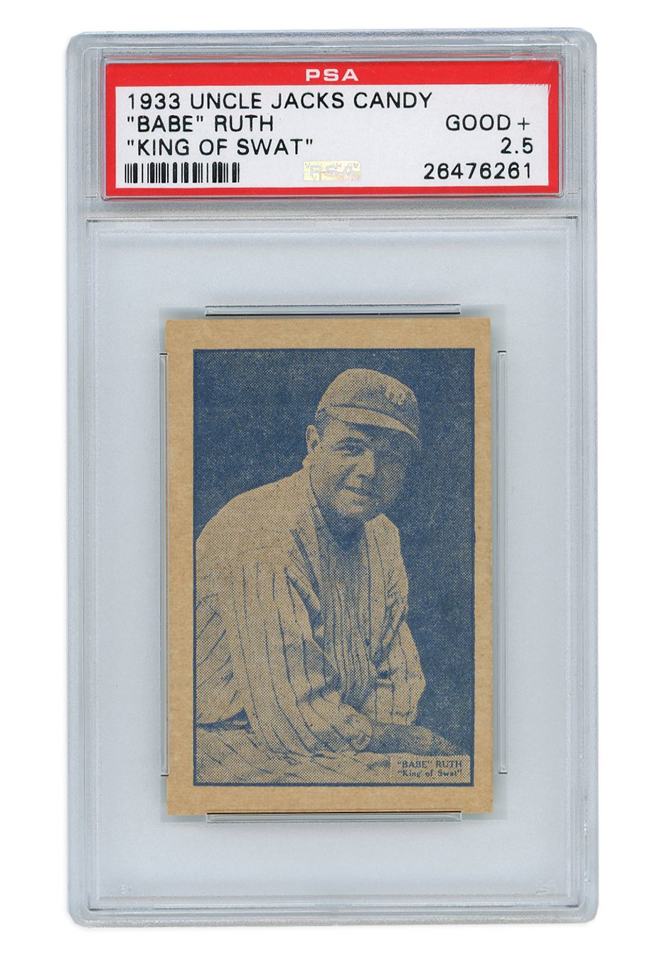 Baseball and Trading Cards - Extremely Rare 1933 Uncle Jacks Candy Babe Ruth "King of Swat" PSA GOOD+ 2.5 - Highest Graded PSA Example!