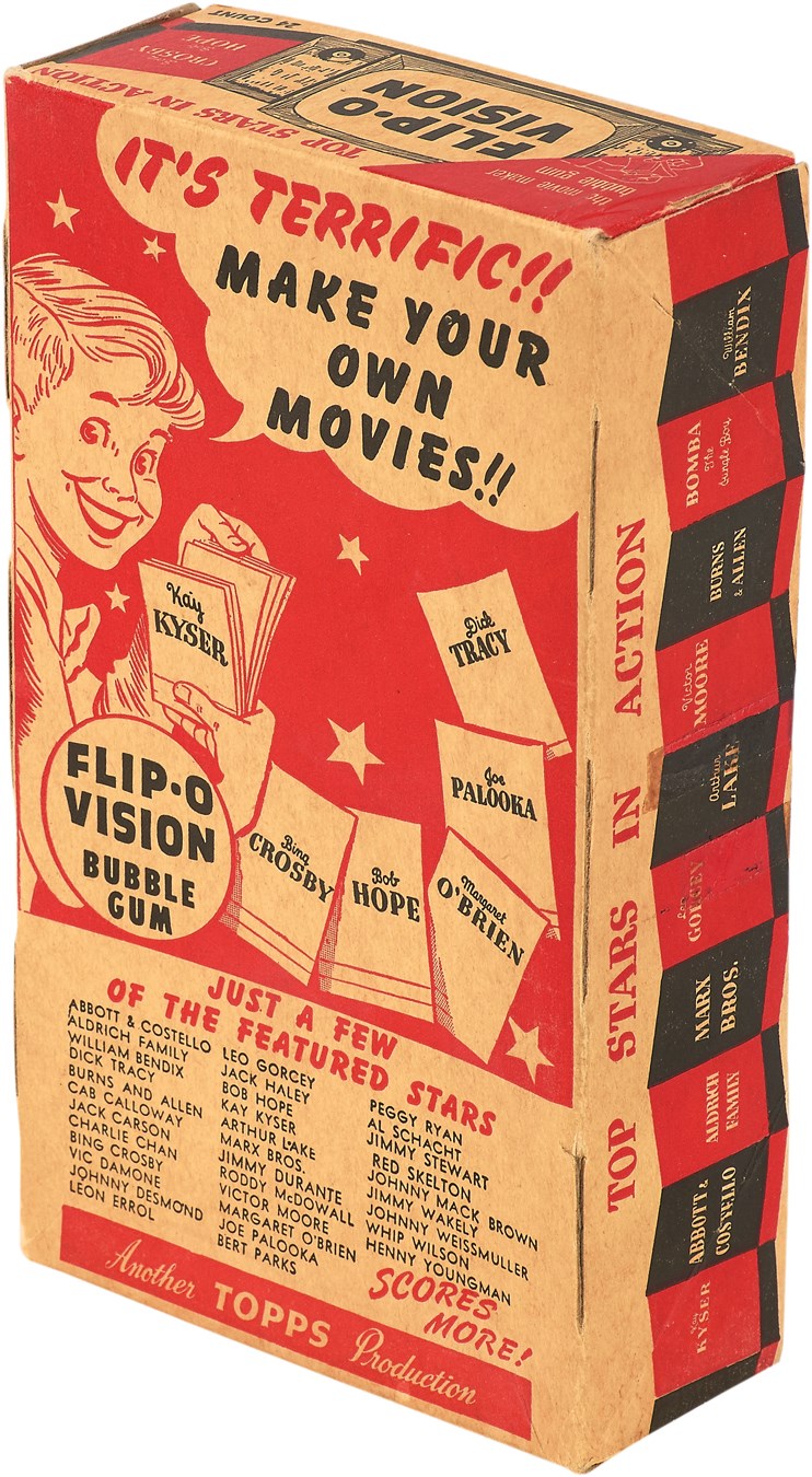 Baseball and Trading Cards - RARE 1949 Topps Flip-O-Vision Display Box (R710-2)