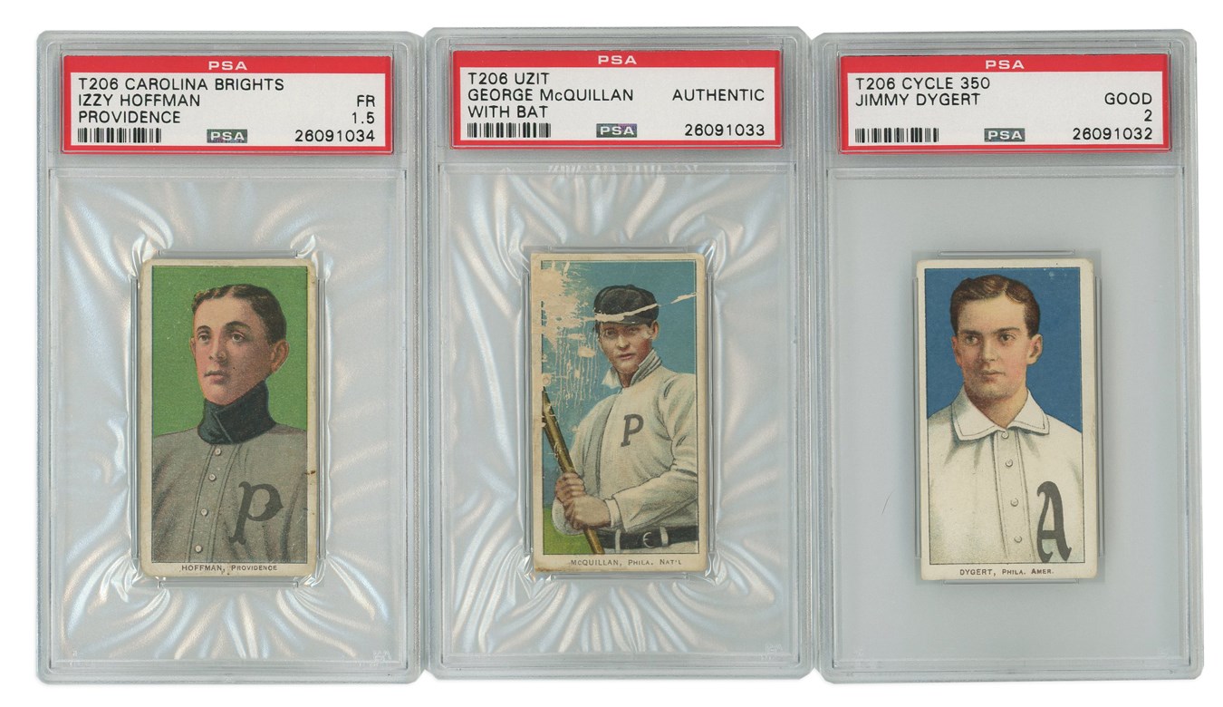 T206s Rare Backs Collection of (3) including an Uzit
