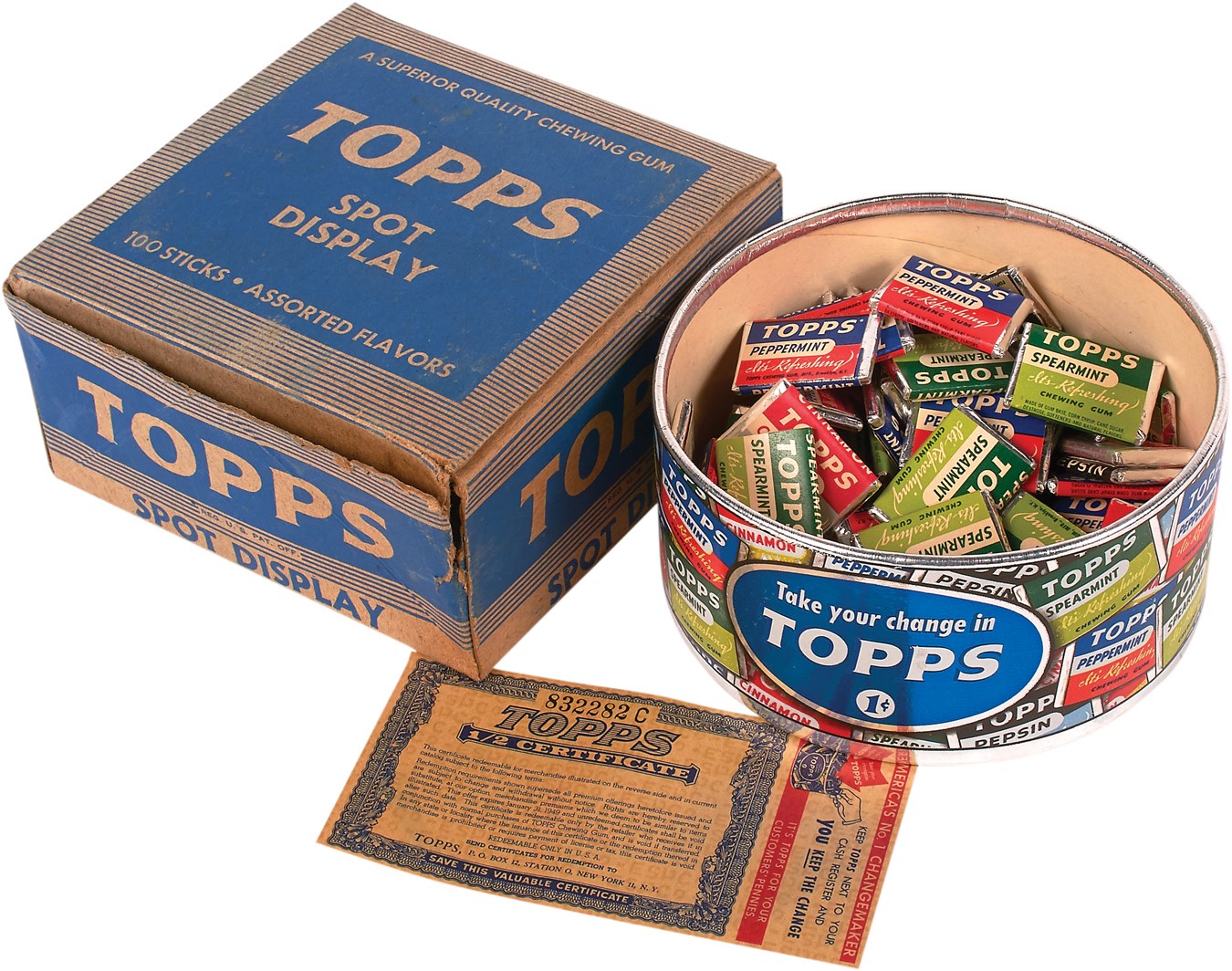 Baseball and Trading Cards - 1940s Topps Display Box with Original Unopened Gum