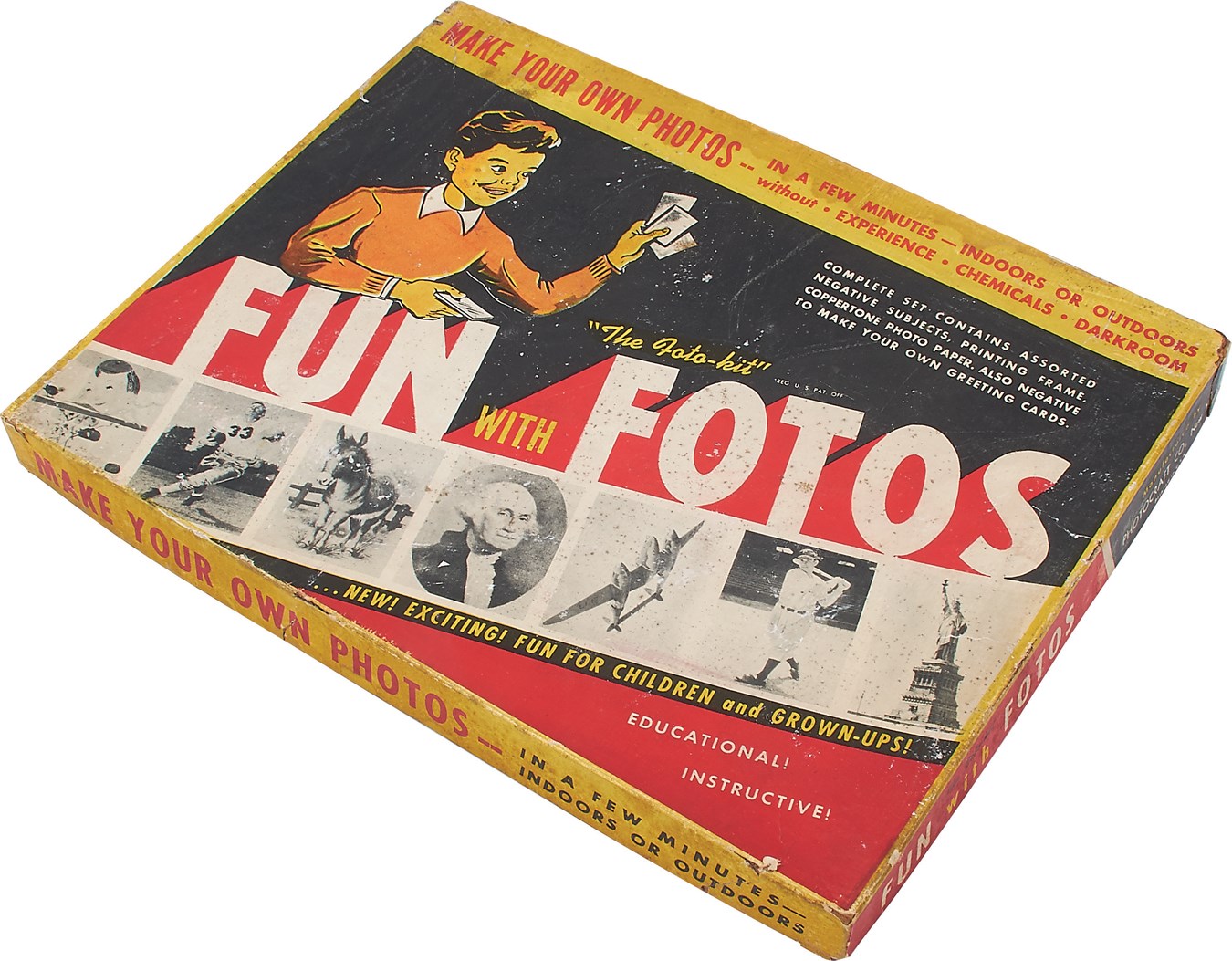 - 1940s "Fun With Fotos" Game with Joe DiMaggio Card - Similar to 1948 Topps Magic Photos