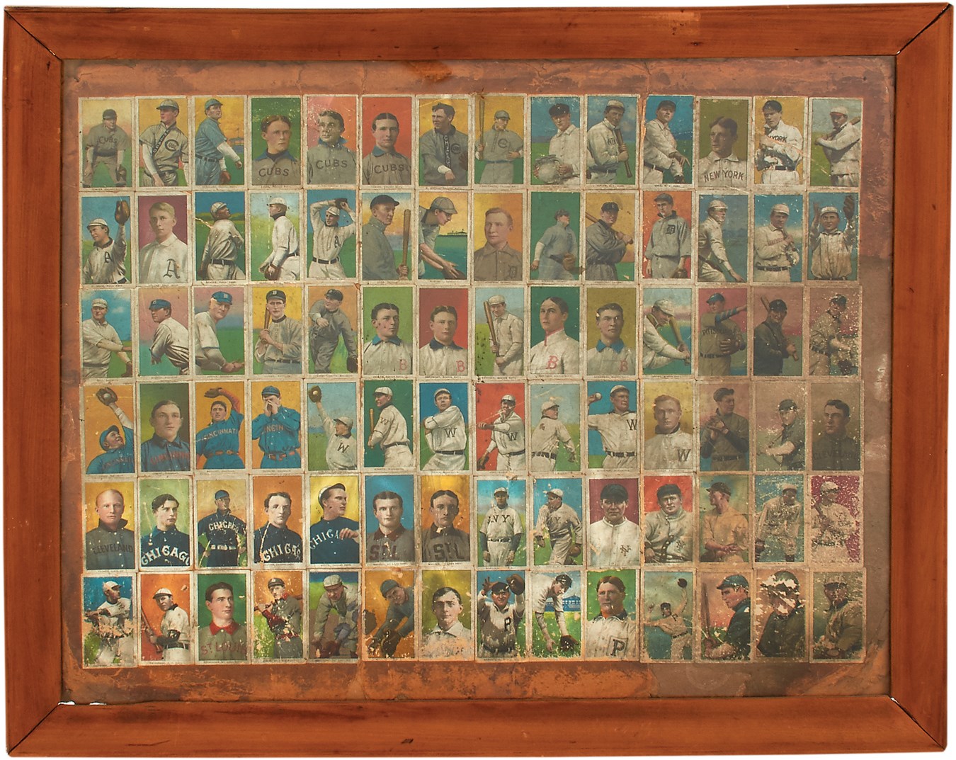 Baseball and Trading Cards - Mounted T206 Collection with Major Stars (80+)