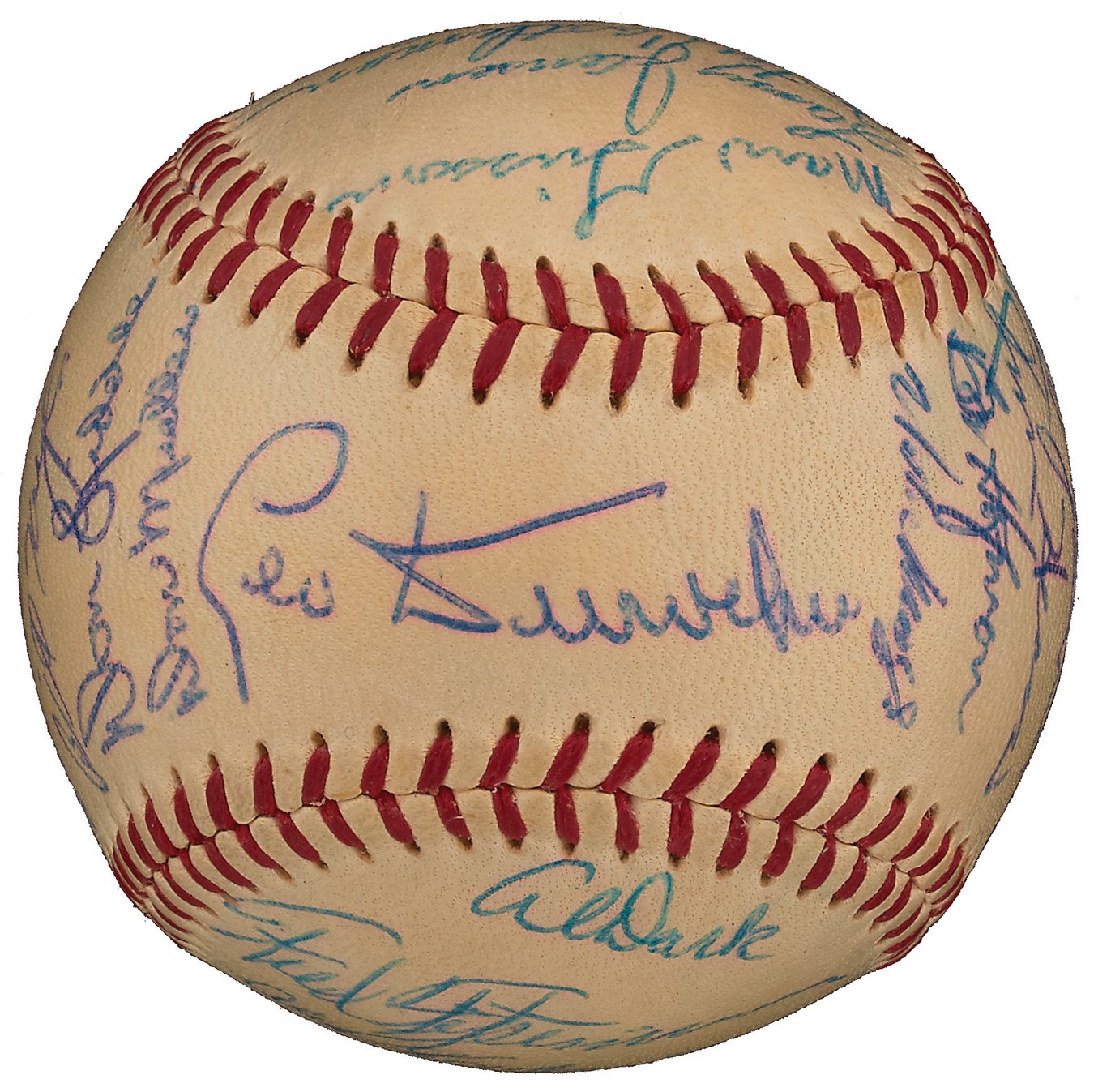 Baseball Autographs - 1954 World Champion New York Giants Team-Signed Baseball (PSA 8.5, Highest Graded)