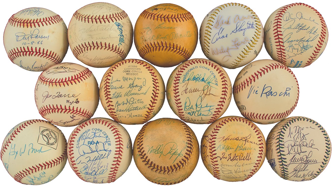 Fantastic Team-Signed Baseball Collection with George Bush, Jeter & DiMaggio (14)