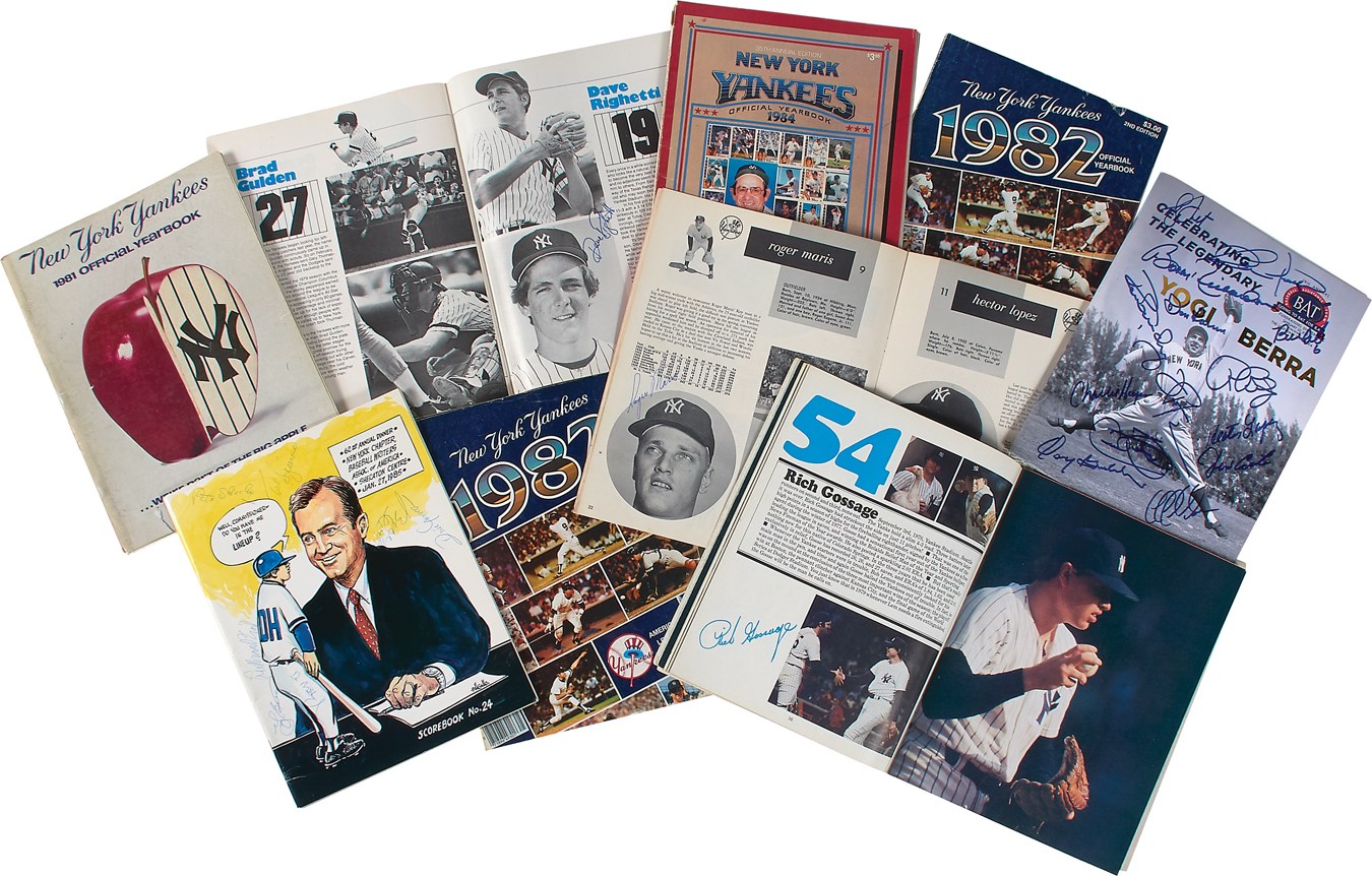 Baseball Autographs - New York Yankee Autographed Programs with Maris & DiMaggio (10)