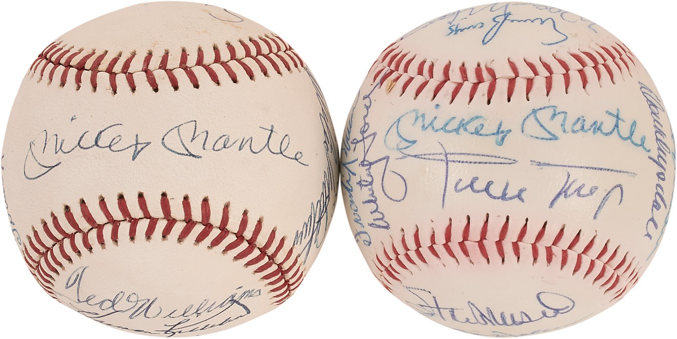 Baseball Autographs - 500 Home Run Club & Hall of Fame Signed Baseballs (Mantle Twice)