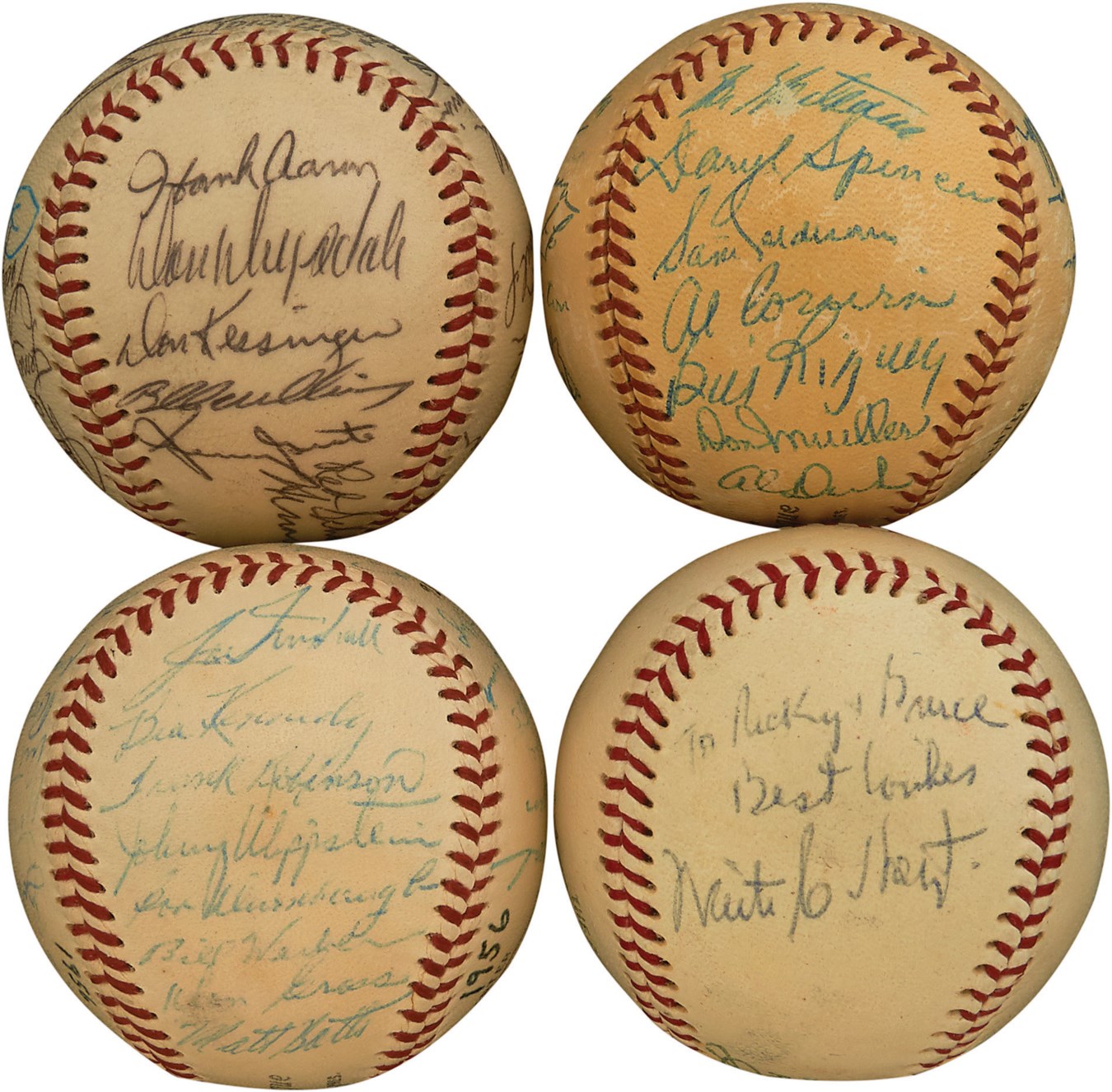 - Quartet of Great Vintage Signed Baseballs (4)