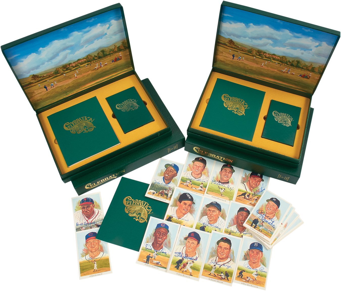 Baseball Autographs - 1989 Perez-Steele Celebration Set Signed with 40/44 Possible Signees Plus Two Unsigned Sets (3)