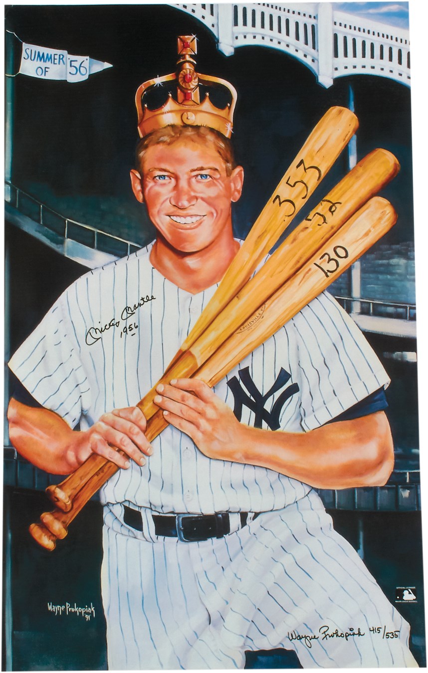 Baseball Autographs - Mickey Mantle "536" & Ted Williams Signed Posters