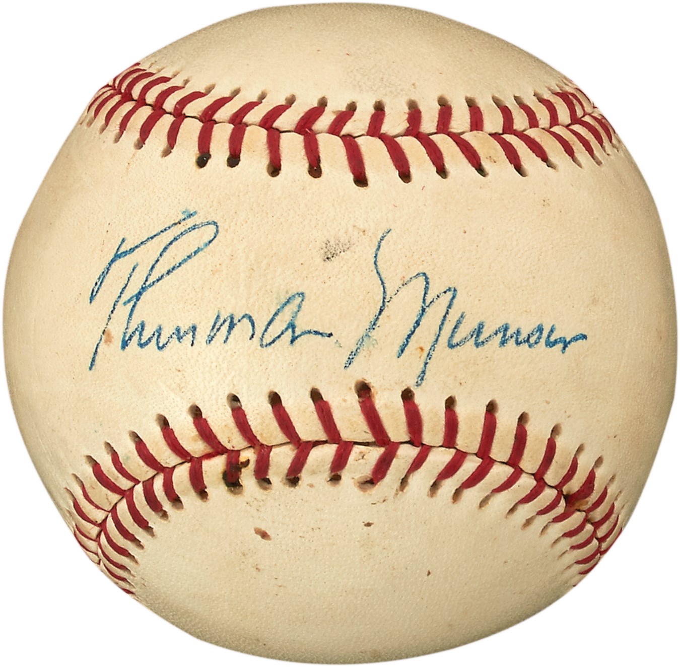 Fine Circa 1978 Thurman Munson Single-Signed Baseball from Little League Banquet (PSA)