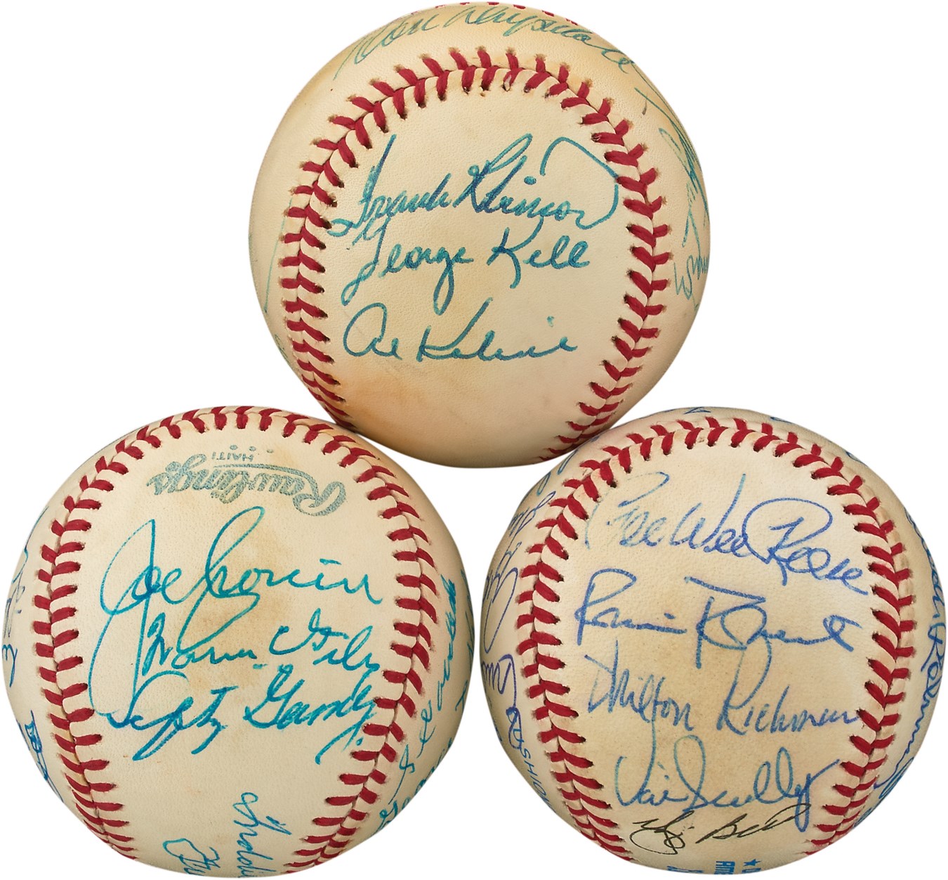Baseball Autographs - Three Hall of Famers Signed Baseballs