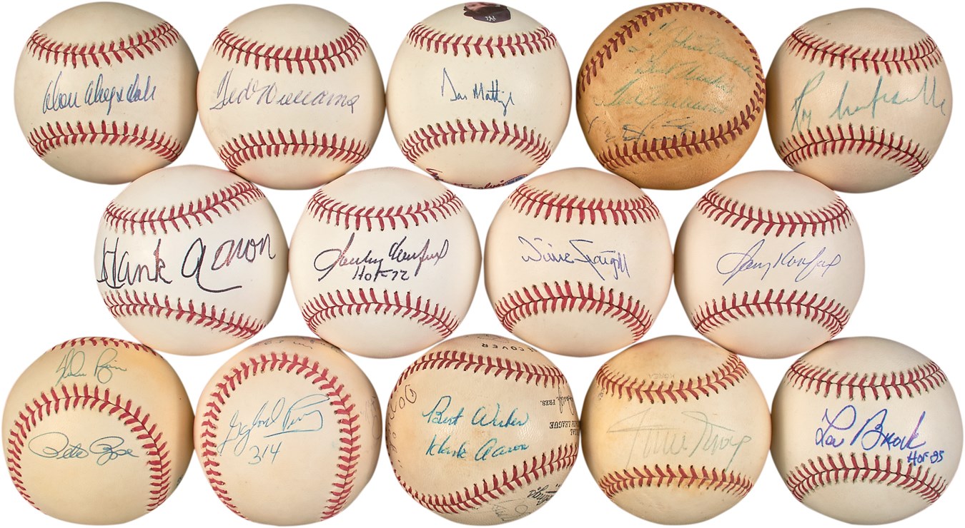Massive Signed Baseball Collection with Campanella, Koufax (100+)