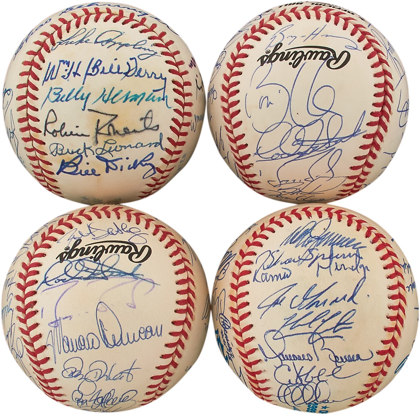 Baseball Autographs - Interesting Hall of Fame, All-Star and Team-Signed Baseballs (4)