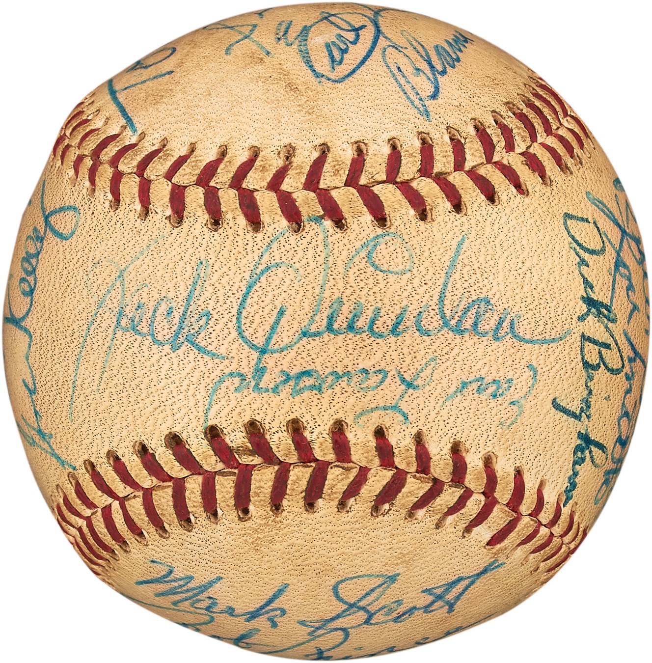 1950s Sportscasters and Sportswriters Signed Baseball