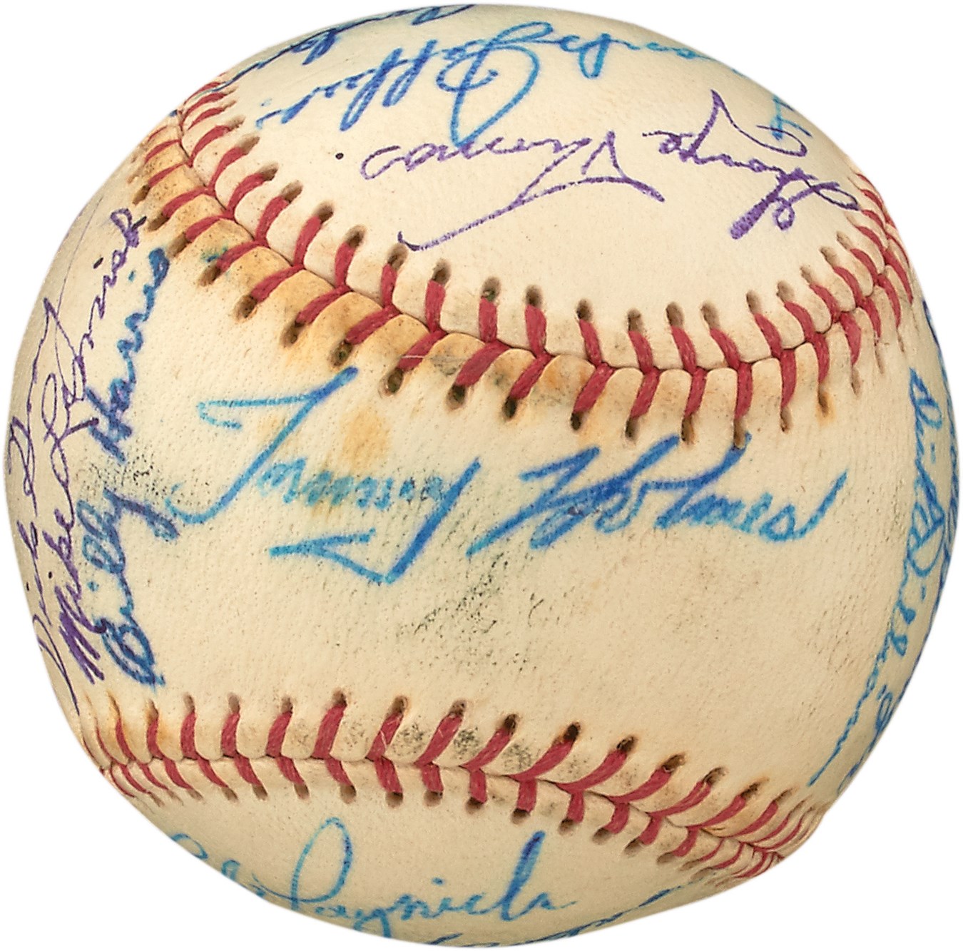 - Circa 1958 Montreal Royals Team-Signed Baseball with Early Sparky Anderson