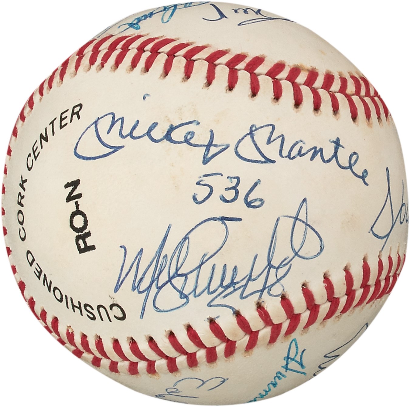 Baseball Autographs - 500 Home Run Club Signed Baseball with Home Run Totals - Signed by 12 inc: Mantle & Williams (PSA)