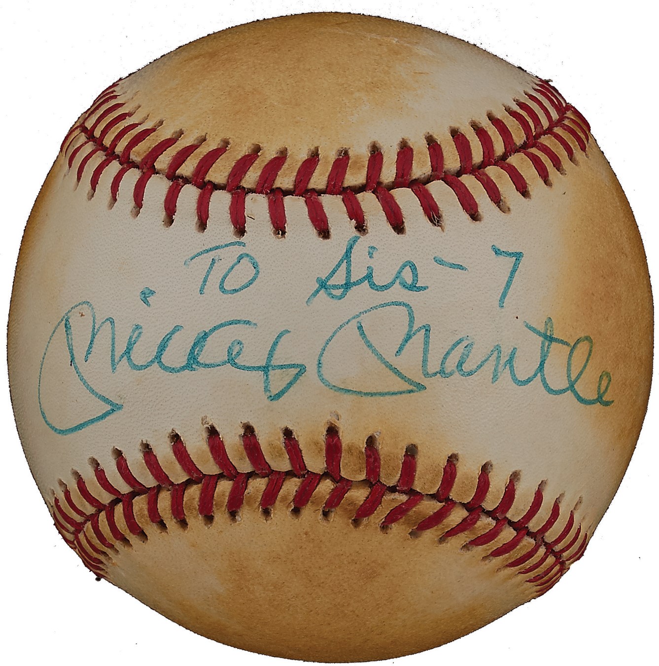 Mickey Mantle Signed Baseball to His Sister (JSA LOA)