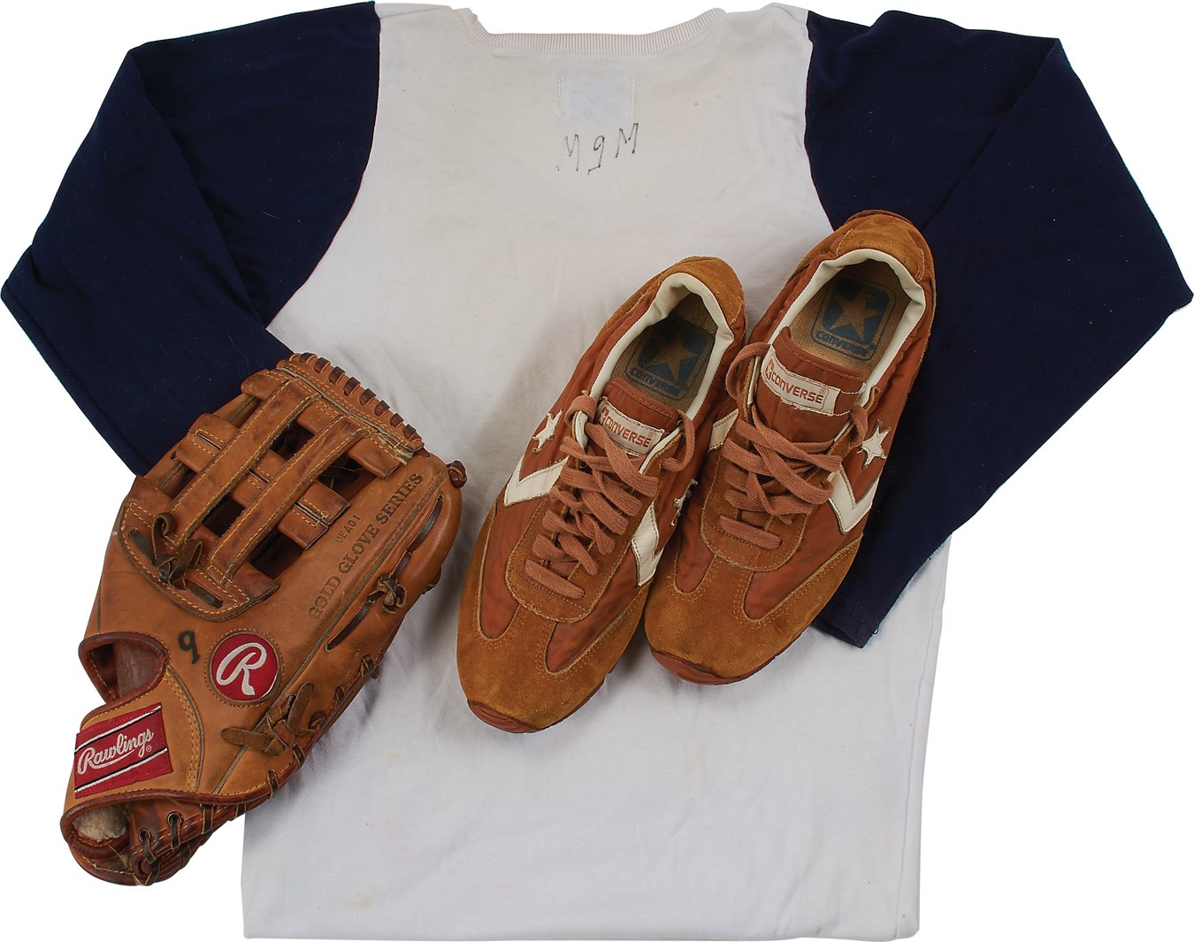 Baseball Equipment - 1970s-'80s Minnie Minoso Game Used Glove, Undershirt and Turf Shoes (Minoso LOA)