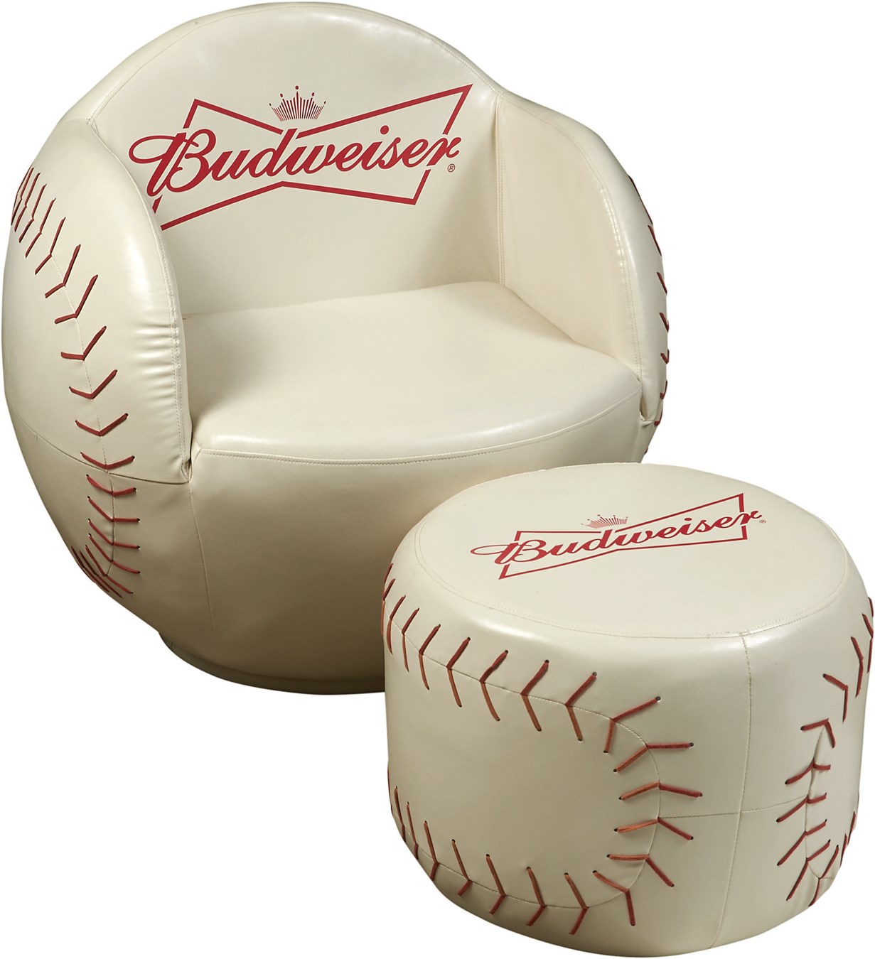 Budweiser Promotional Baseball Chair and Ottoman