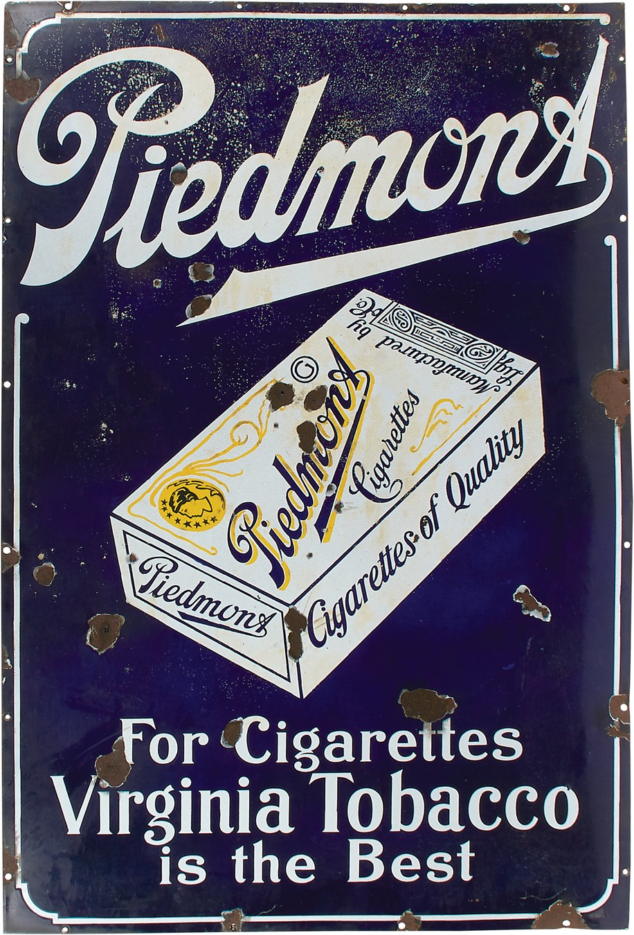 Large Piedmont Cigarettes Porcelain Advertising Sign