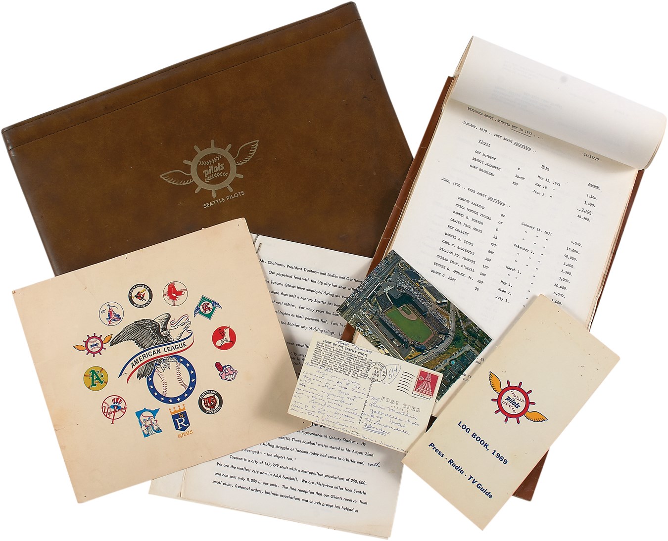 Baseball Memorabilia - 1969 Seattle Pilots Press Kit in Original Briefcase (10+)