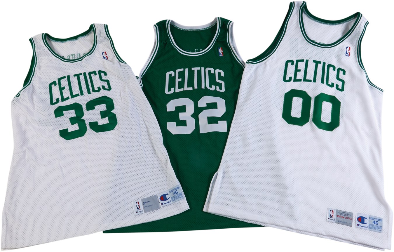 Basketball - 1991-93 Larry Bird, Robert Parish & Kevin McHale Game Issued Celtics Jerseys