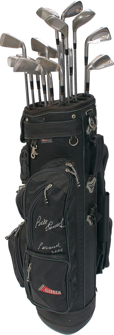 - Bill Russell Signed Golf Bag & Clubs With Russell Signed LOA