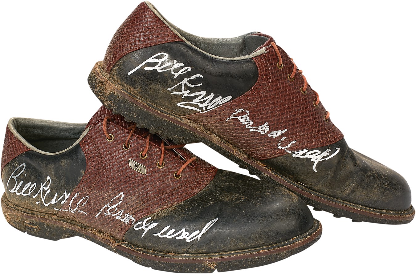 Basketball - Bill Russell Signed & Used Golf Shoes with Russell Signed LOA