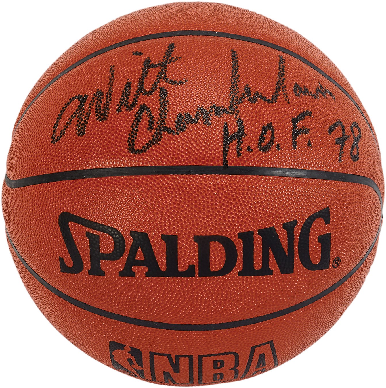 Basketball - Wilt Chamberlain Signed "HOF 78" Basketball