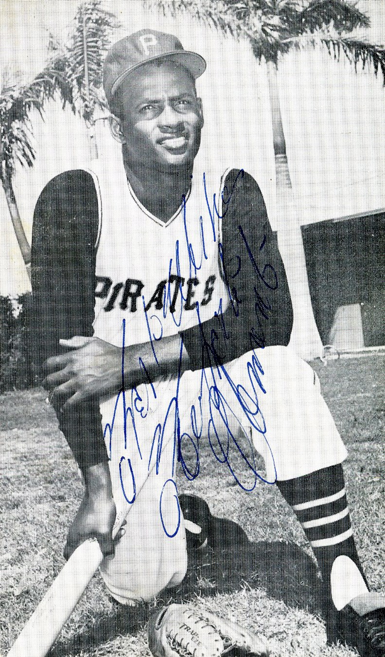 Clemente and Pittsburgh Pirates - High Grade Roberto Clemente Signed Real Photo Postcard - PSA Graded MINT "9" Autograph