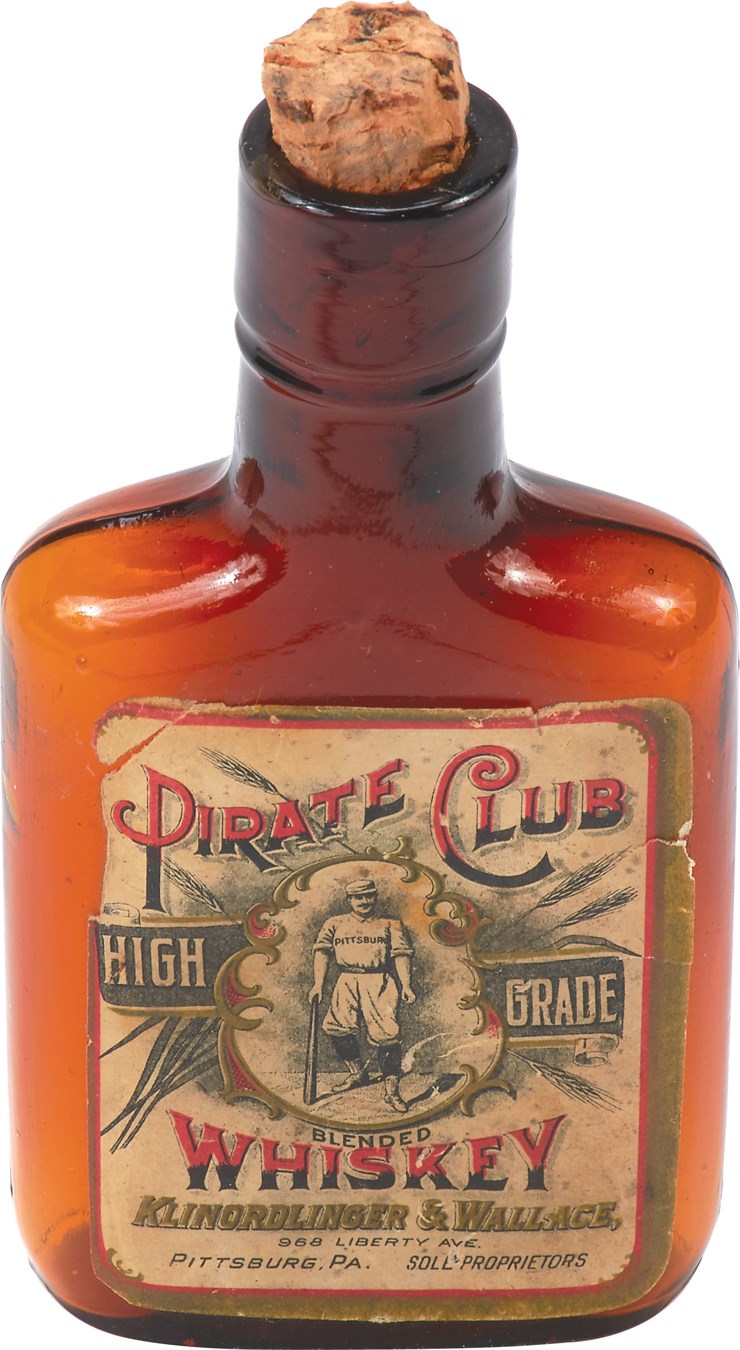 Clemente and Pittsburgh Pirates - Turn of the Century Pittsburgh Pirates Brand Whiskey Bottle - Nicest One