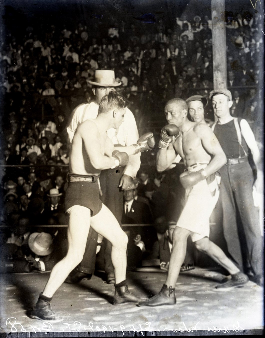 Dana Collection Of Important Boxing Negatives - 1907 Joe Gans vs. George Memsic Type I Glass Plate Negative by Dana Studio