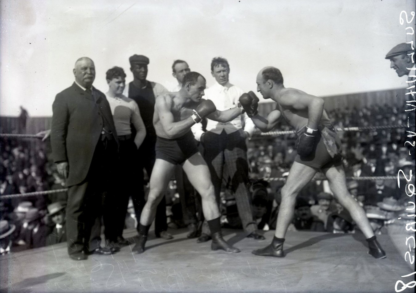 Dana Collection Of Important Boxing Negatives - 1907 Jack "Twin" Sullivan "Lights Out" for Bill Squires Type I Glass Plate Negative by Dana Studio