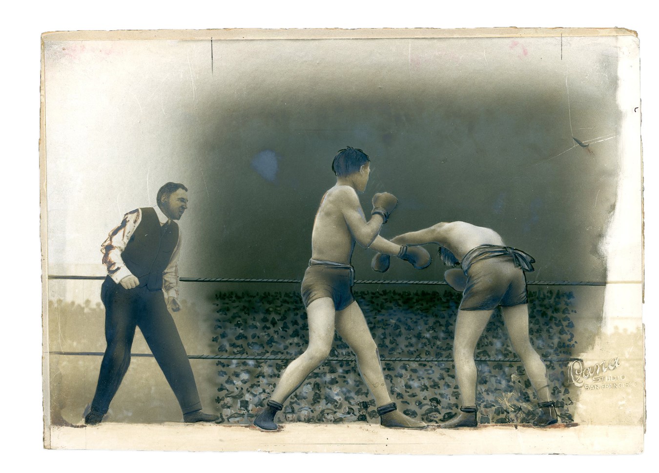 Dana Collection Of Important Boxing Negatives - 1912 Wolgast-Ritchie Title Fight Albumen Photograph by Dana Studio
