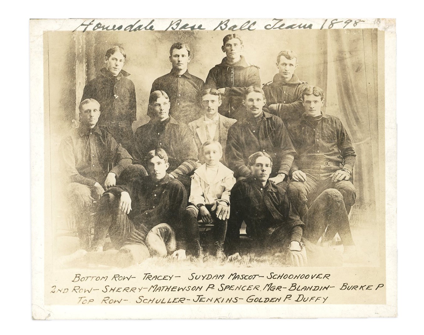 Early Baseball - 1898 Christy Mathewson Team Photograph - Earliest Known