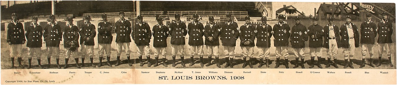 - 1908 St. Louis Browns Tri-Fold Postcard